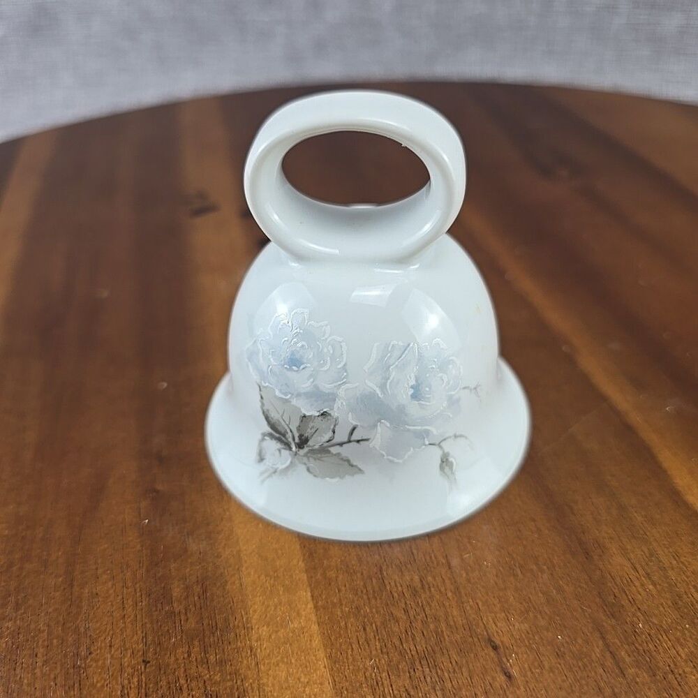 Vintage Schmidt Hand Painted‎ Dinner Bell porcelian Gray Roses